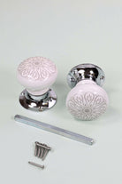 Set of Success Handcrafted Ceramic Mortice Door Handles Internal Turning Knobs for Bedroom, Entry & Interior Room Doors with Chrome Base - G Decor