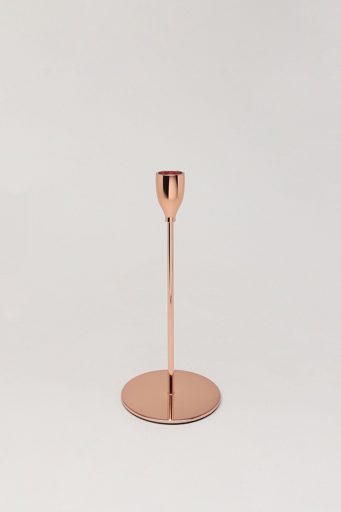G Decor Candle Holders Rose gold Set Of Three Aldwin Copper Rose Gold Brass Metal Classic Dinner Candlesticks Taper Church Candle Holders