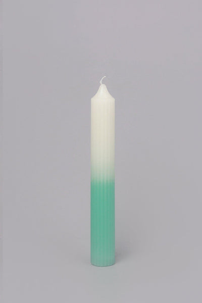 G Decor Candles & Candle Holders Ava Half-Tone Green Ombre Ribbed Pillar Candles
