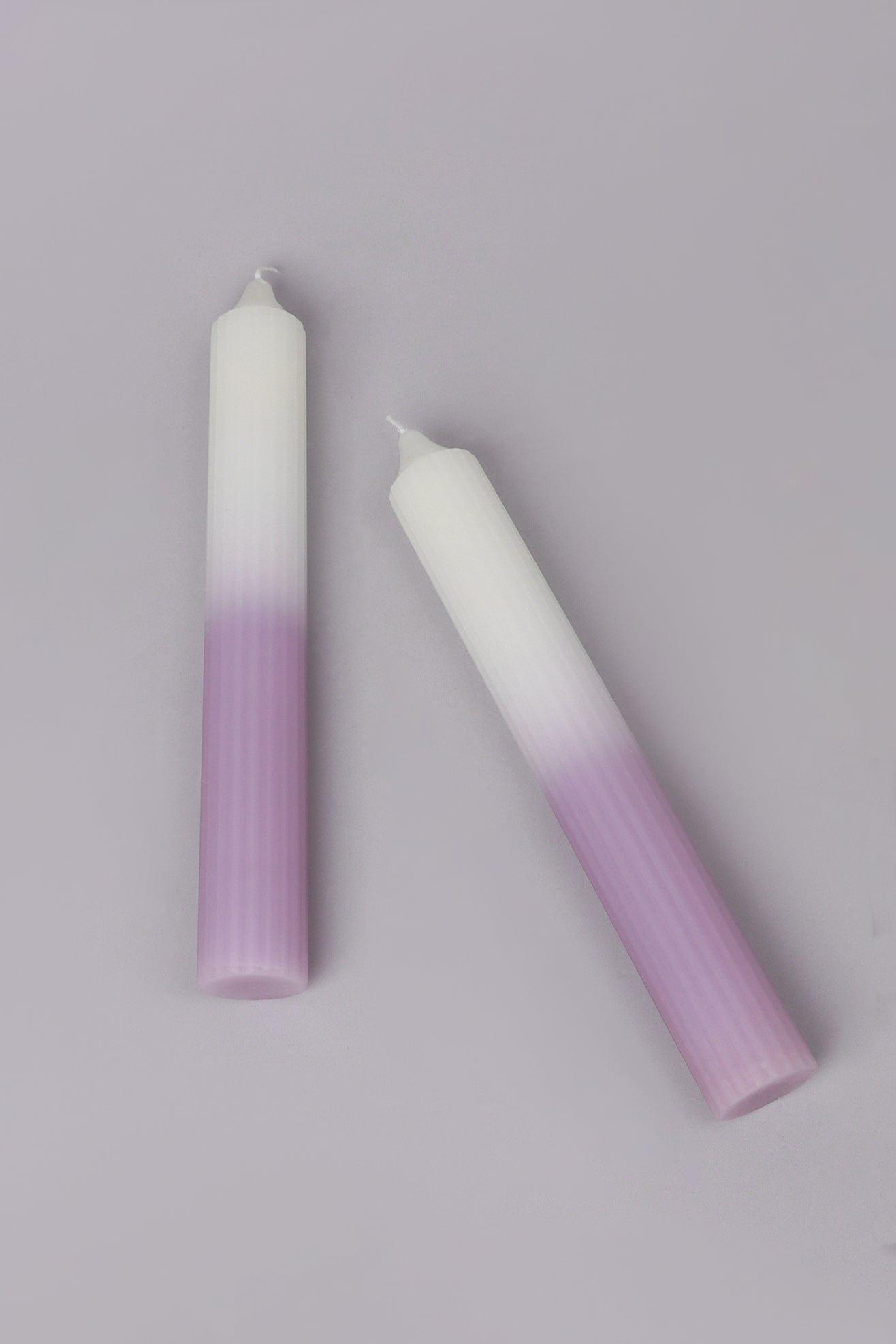 G Decor Candles & Candle Holders Ava Half-Tone Purple Ombre Ribbed Pillar Candles