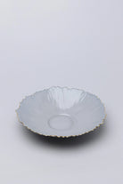 Asteria Sculpted Ceramic Serving Bowl in Grey — close-up view, G Decor