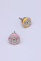 Silver Applique I Ceramic Door Knobs Cupboard Drawer Pull Door Handles - G Decor