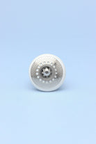 Silver Applique I Ceramic Door Knobs Cupboard Drawer Pull Door Handles - G Decor