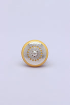 Silver Applique I Ceramic Cabinet Knob in Colour — close-up view, G Decor