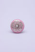 Silver Applique III Ceramic Cabinet Knob in Colour — close-up view, G Decor