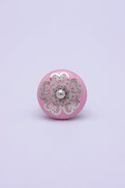Silver Applique III Ceramic Door Knob Cupboard Drawer Pull Door Handle Coloured - G Decor