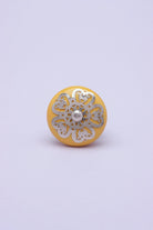 Silver Applique III Ceramic Cabinet Knob in Colour — alternate view, G Decor