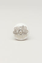 Silver Applique IV Ceramic Door Knob Cupboard Drawer Pull Door Handle - G Decor