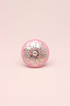 Silver Applique IV Ceramic Door Knob In Pastel Cupboard Drawer Pull Door Handles - G Decor