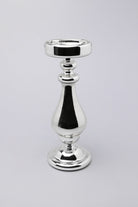 Silvermere Set of 3 Hand-Blown Silver Glass Pillar Candle Holders — alternate view, G Decor