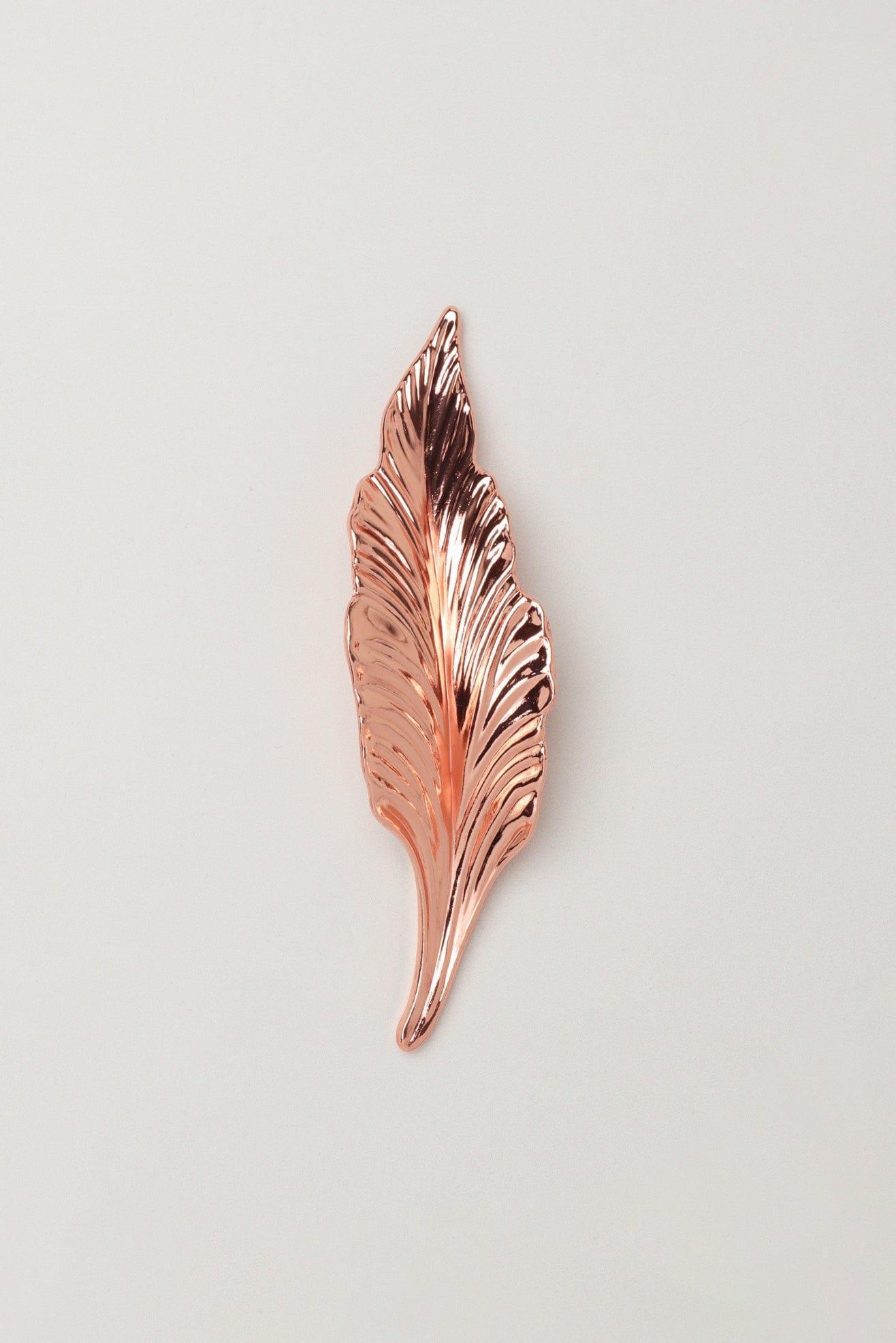 Small Rose Gold Leaves Cupboard Pull Draw Handle - G Decor