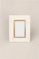 Soléa Dorada White Marble and Brass Photo Frame — view 5, G Decor