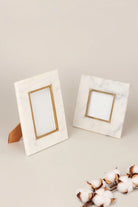 Soléa Dorada White Marble and Brass Photo Frame — G Decor