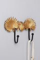 Soleil Palm Duo Wall Hook Golden Tropical Leaf Coat & Towel Hook - G Decor