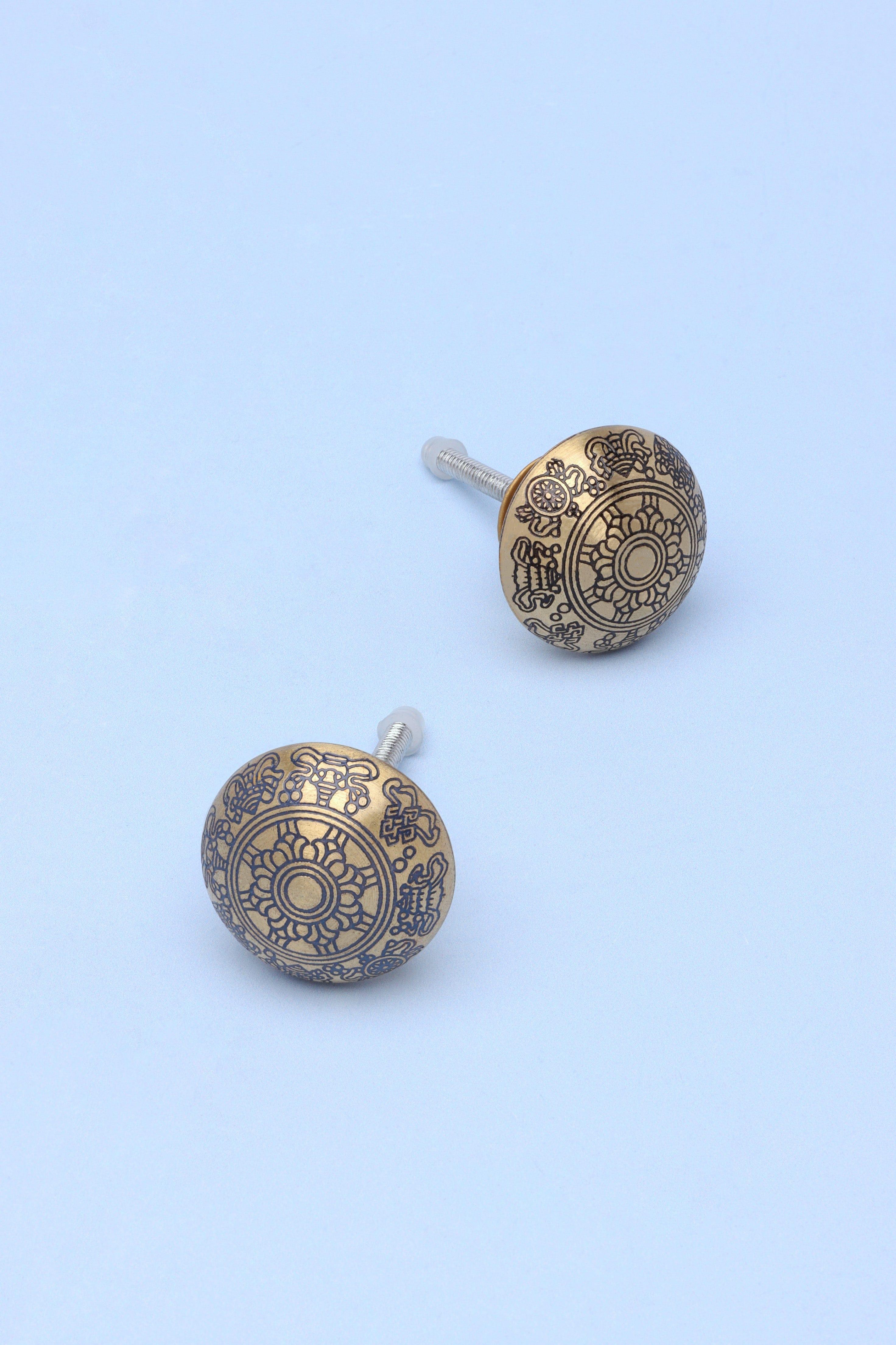 Soleil Royale Brass Door Knob Cupboard &amp; Drawer Handle - G Decor