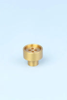 Solid Brass Matte Button Cabinet Knob in Gold — close-up view, G Decor