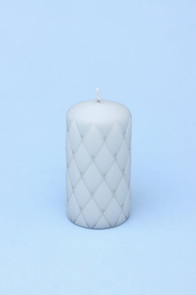 G Decor Candles Grey Spark Glitter Elegant Blue Gold Grey Pillar Candle