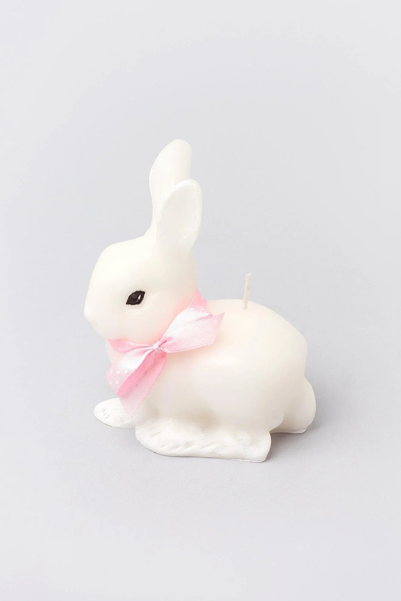 Sugar Pastel Bunny Scented Candle with Ribbon Bow — close-up view, G Decor