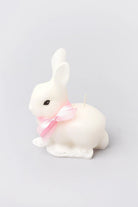 Sugar Pastel Bunny Scented Candle with Ribbon Bow — close-up view, G Decor