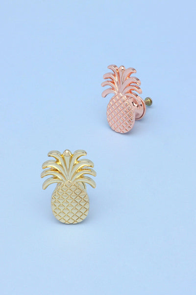 Sweet Pineapple Tropical Cabinet Knob in Gold and Rose Gold