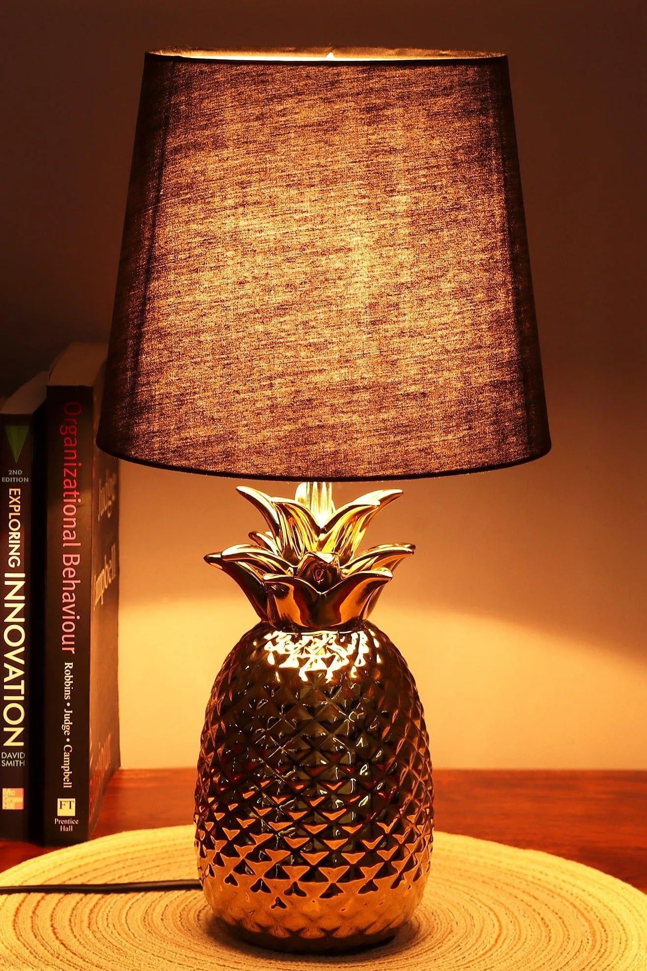 Ananas Doré Gold Pineapple Bedside Lamp — alternate view, G Decor