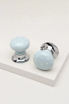 Little Stars Light Grey Ceramic Mortice Door Knobs with White Stars — G Decor