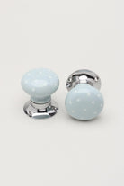 Little Stars Light Grey Ceramic Mortice Door Knobs with White Stars — view 5, G Decor