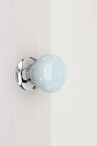 Little Stars Light Grey Ceramic Mortice Door Knobs with White Stars — alternate view, G Decor