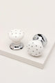 The Little Stars Collection – White Ceramic Mortice Door Knob Set with Grey Stars and Chrome Base for Interior Room Doors - G Decor