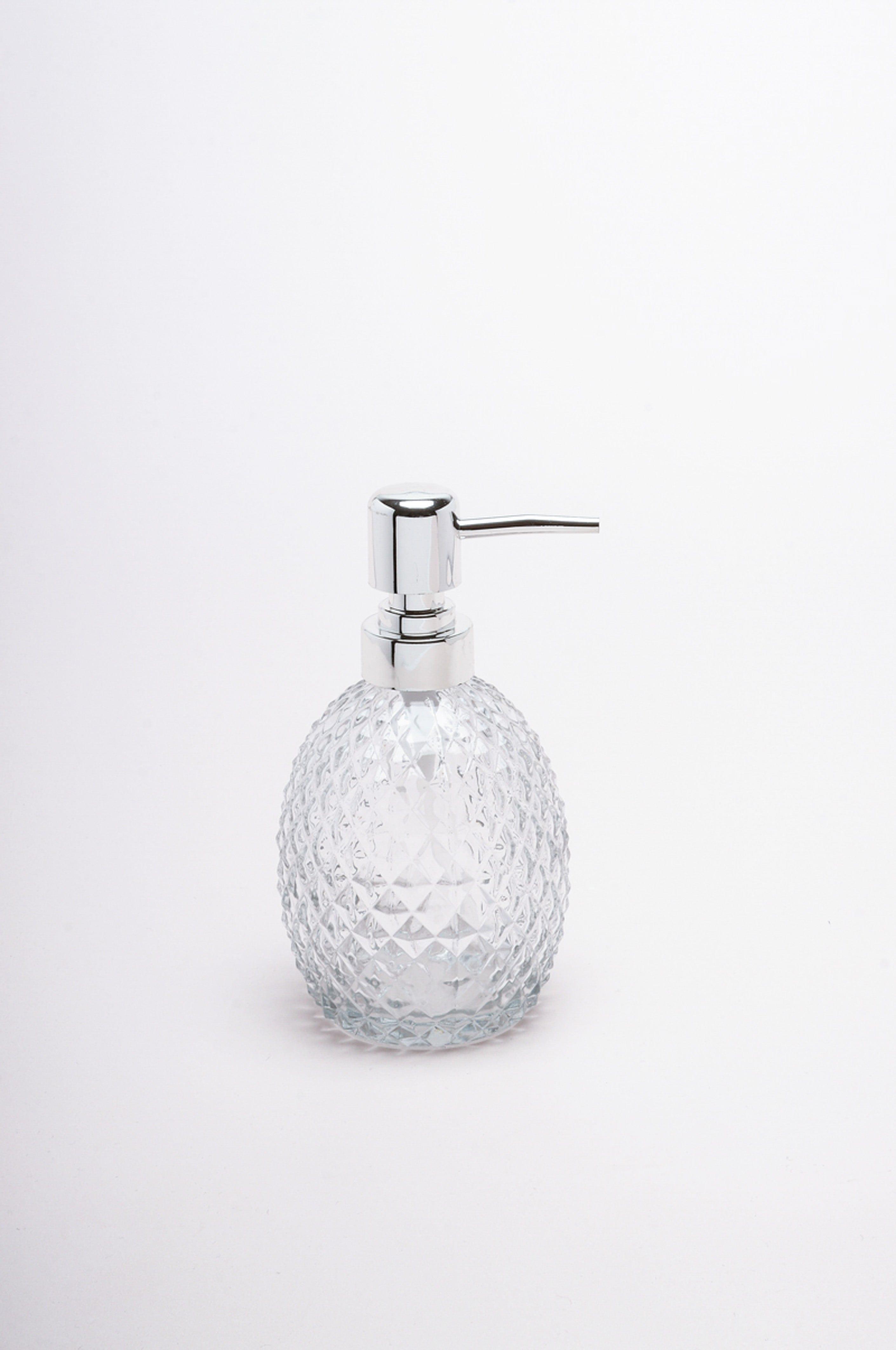 Three Piece Florence Diamond Clear Glass Bathroom Set - G Decor