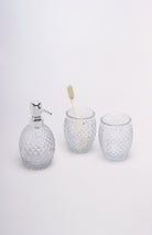Three Piece Florence Diamond Clear Glass Bathroom Set - G Decor
