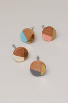 Three-Tone Wood, Resin & Brass Accent Knob, Cabinet Handle - G Decor