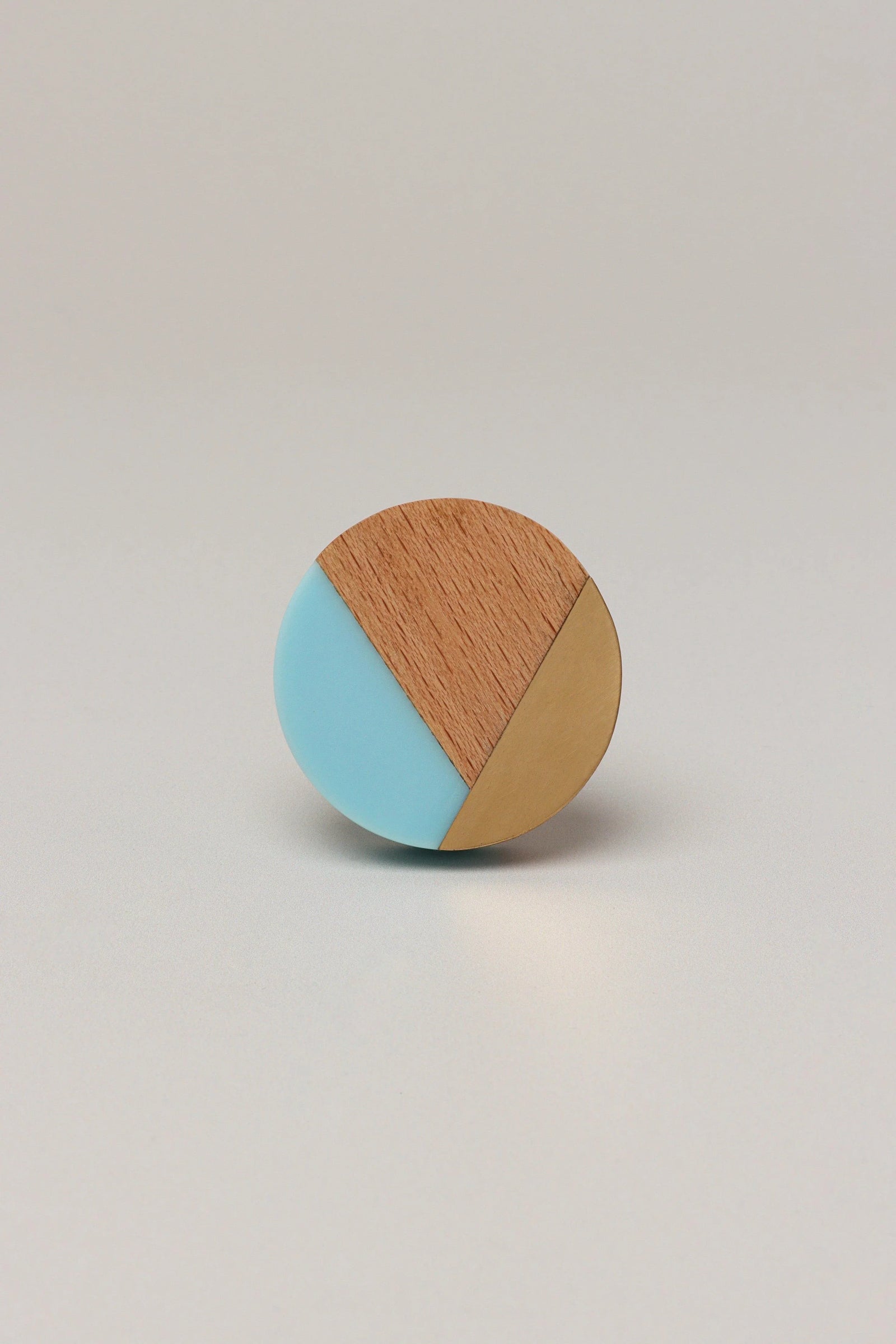Three-Tone Wood Resin and Brass Cabinet Knob — lifestyle view, G Decor