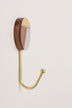 Three-Tone Wood, Resin & Brass Accent Wall Hooks Large Coat Hangers - G Decor