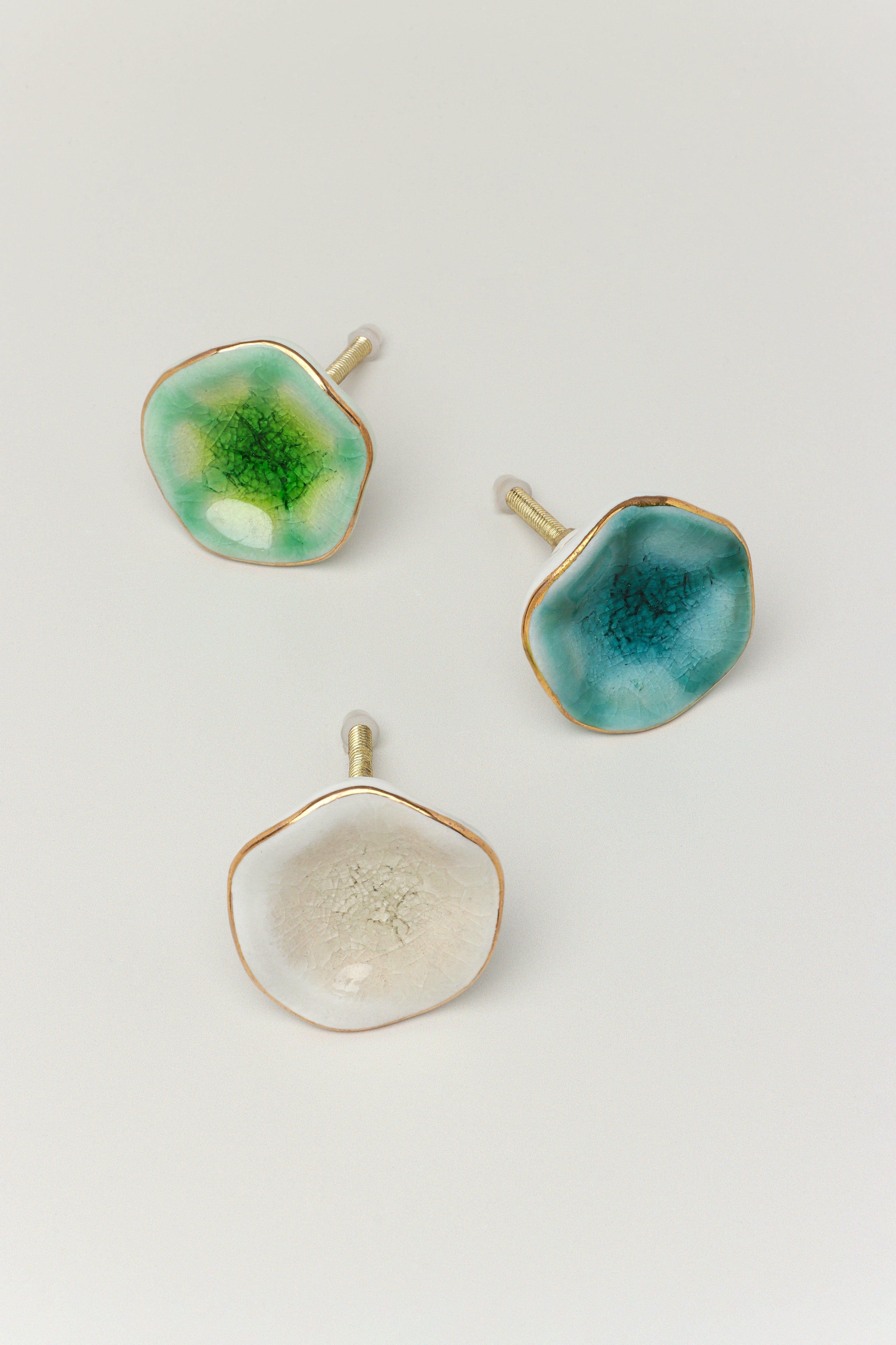 Tiffity Handmade Ceramic Door Knob Handpainted Cupboard, Drawer & Door Handle - G Decor