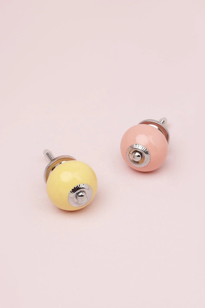Timeless Hand-Painted Ceramic Cabinet Knob in Sunny Colours