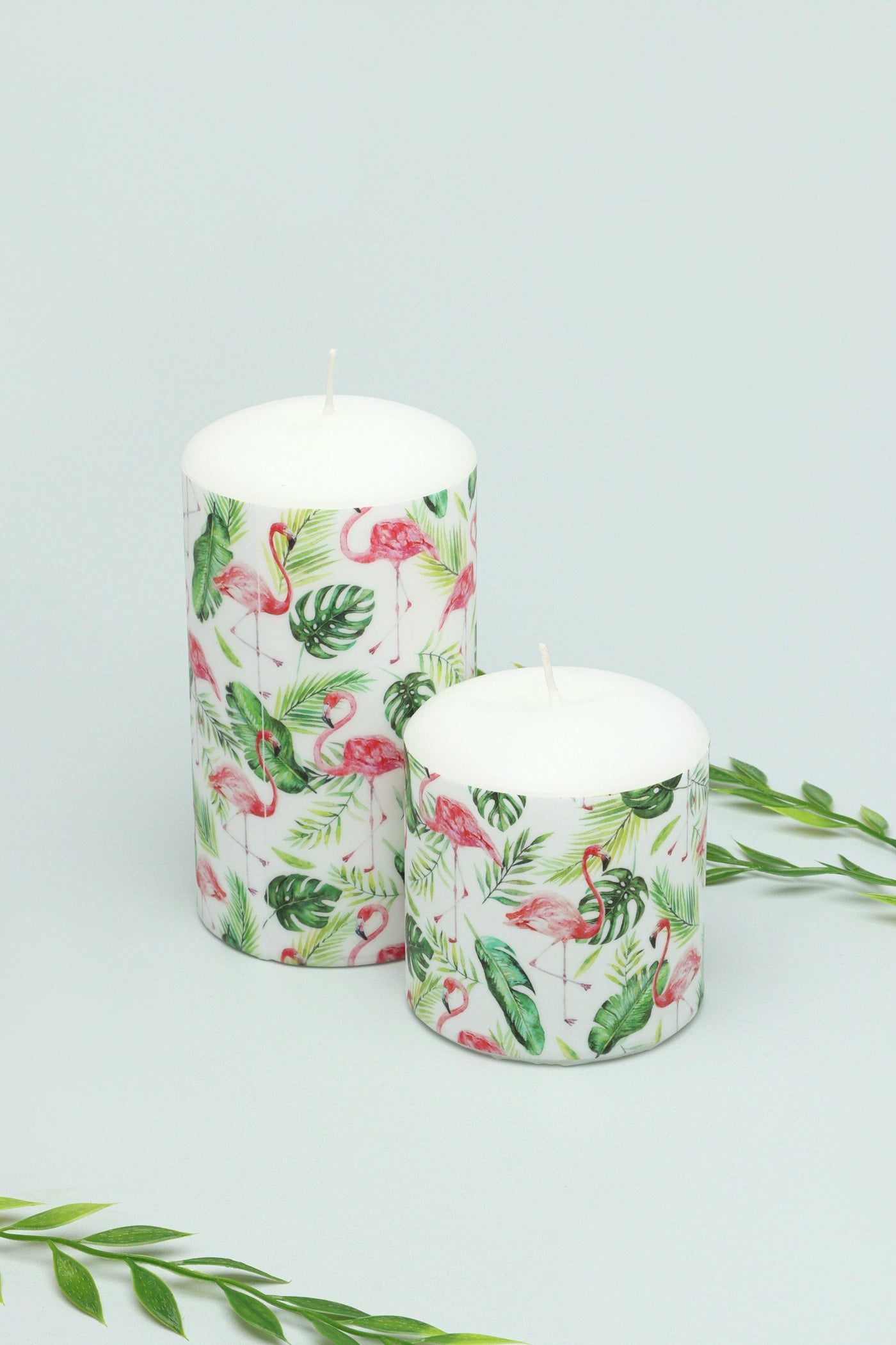 G Decor Candles Tropical Flamingo Floral Retro Pillar Candle