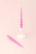 twiselle-set-of-2-spiral-twisted-hand-dipped-dinner-candles-hot-pink-taper-candles-g-decor-42004 - G Decor