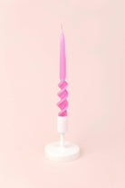 Twiselle Pair of Hot Pink Spiral Twisted Taper Candles — alternate view, G Decor