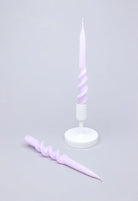 Twiselle Pair of Lilac Spiral Twisted Taper Candles — G Decor