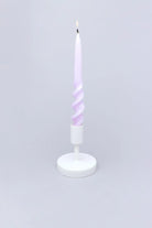 Twiselle Pair of Lilac Spiral Twisted Taper Candles — alternate view, G Decor