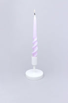 Twiselle Set of 2 Spiral Twisted Hand Dipped Dinner Lilac Taper Candles - G Decor