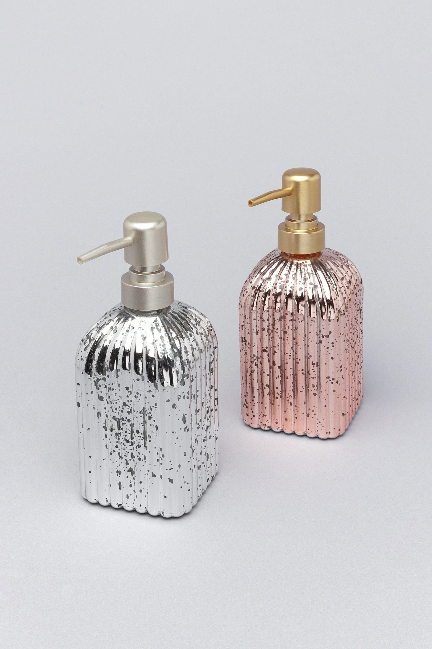 Zweiteiliges Paris-Badezimmerset aus Quecksilberglas in Silber oder Roségold