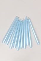 Velaré Blue Sky Set of 2, 10 or 20 Tall Hand-Finished Opaline Dinner Candles & Taper Candles - G Decor