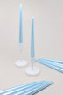 Velaré Blue Sky Tall Opaline Taper Candles — G Decor