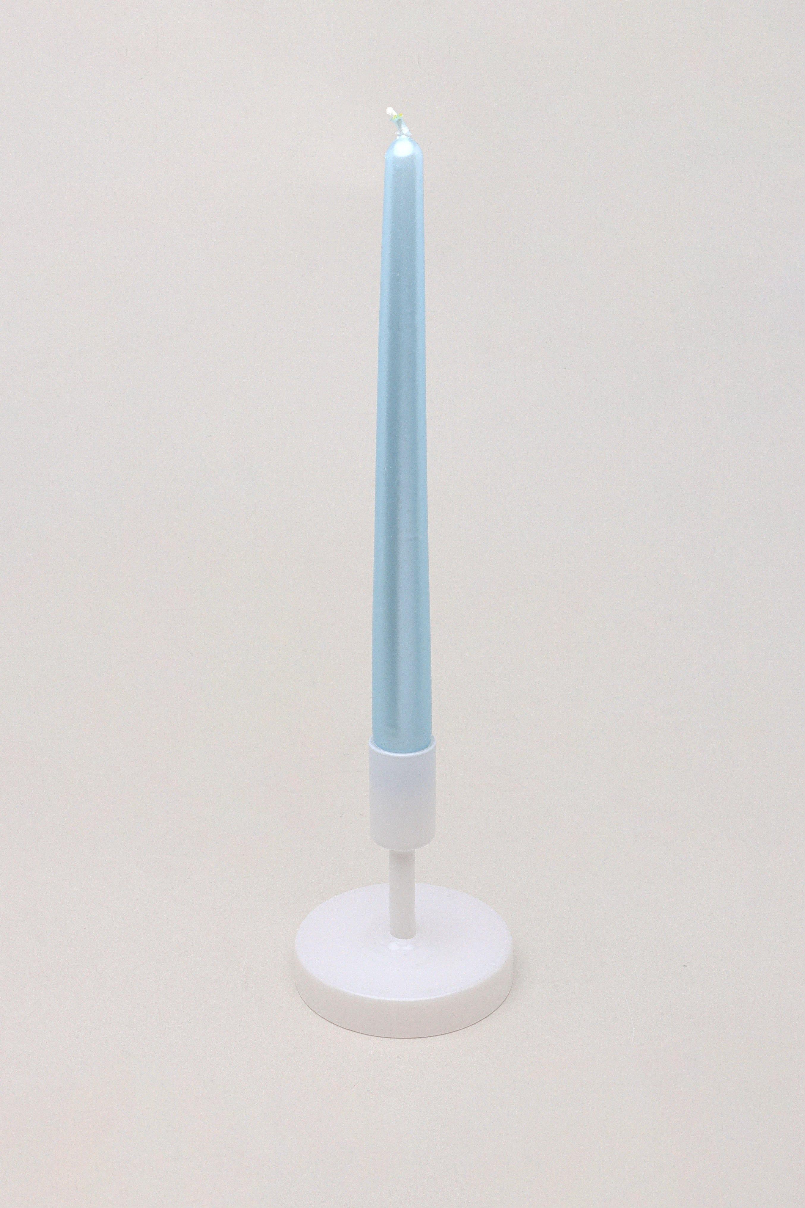 Velaré Blue Sky Set of 2, 10 or 20 Tall Hand-Finished Opaline Dinner Candles & Taper Candles - G Decor