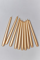 Velaré Brass Gold Tall Opaline Taper Candles — alternate view, G Decor