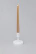 Velaré Brass Gold Tall Opaline Taper Candles — close-up view, G Decor