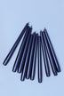 Velaré Midnight Blue Tall Opaline Taper Candles — alternate view, G Decor