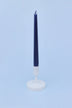 Velaré Midnight Blue Tall Opaline Taper Candles — close-up view, G Decor